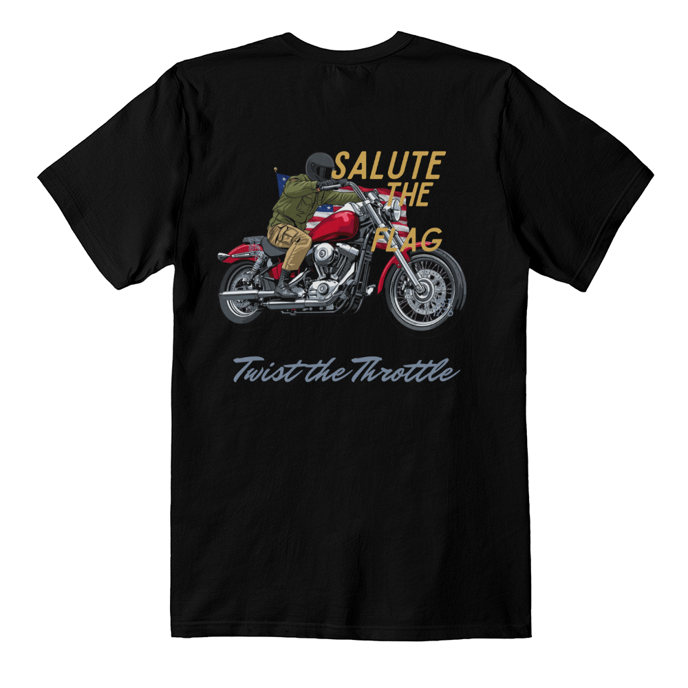 T-Shirt: Salute the Flag ... Twist the Throttle"