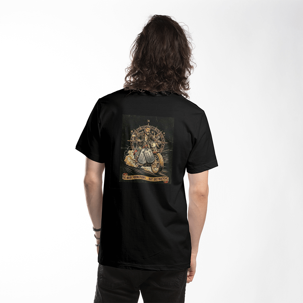 T-Shirt: "No more formations ...Just destinations"