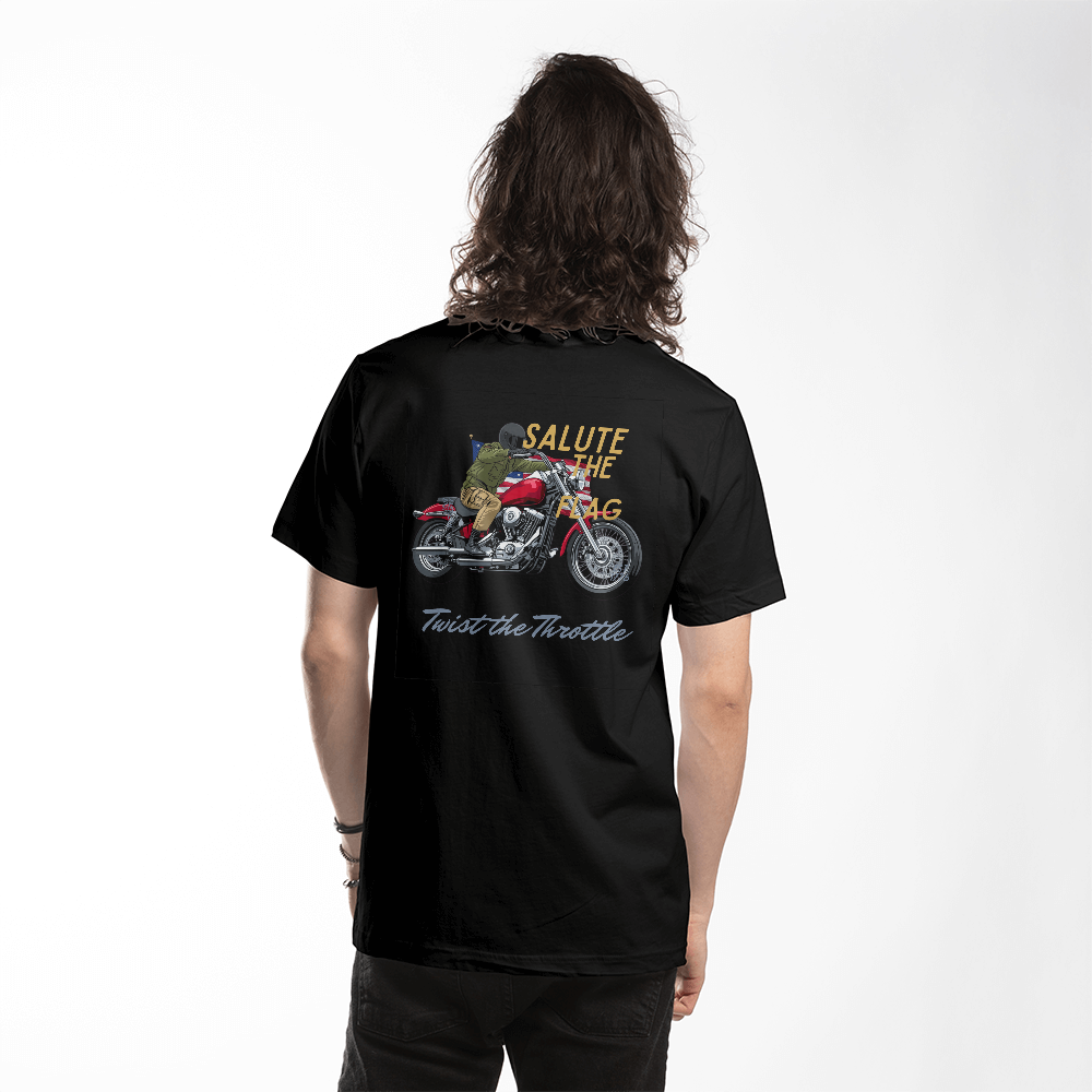T-Shirt: Salute the Flag ... Twist the Throttle"