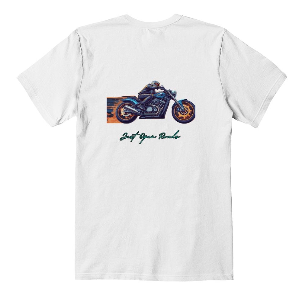 T Shirt:  "No more orders ...Just open roads"