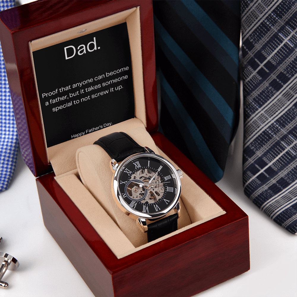 Dad - Proof that anyone can become a father, but it takes someone special to not screw it up. Happy Fathers Day - DearTreasure
