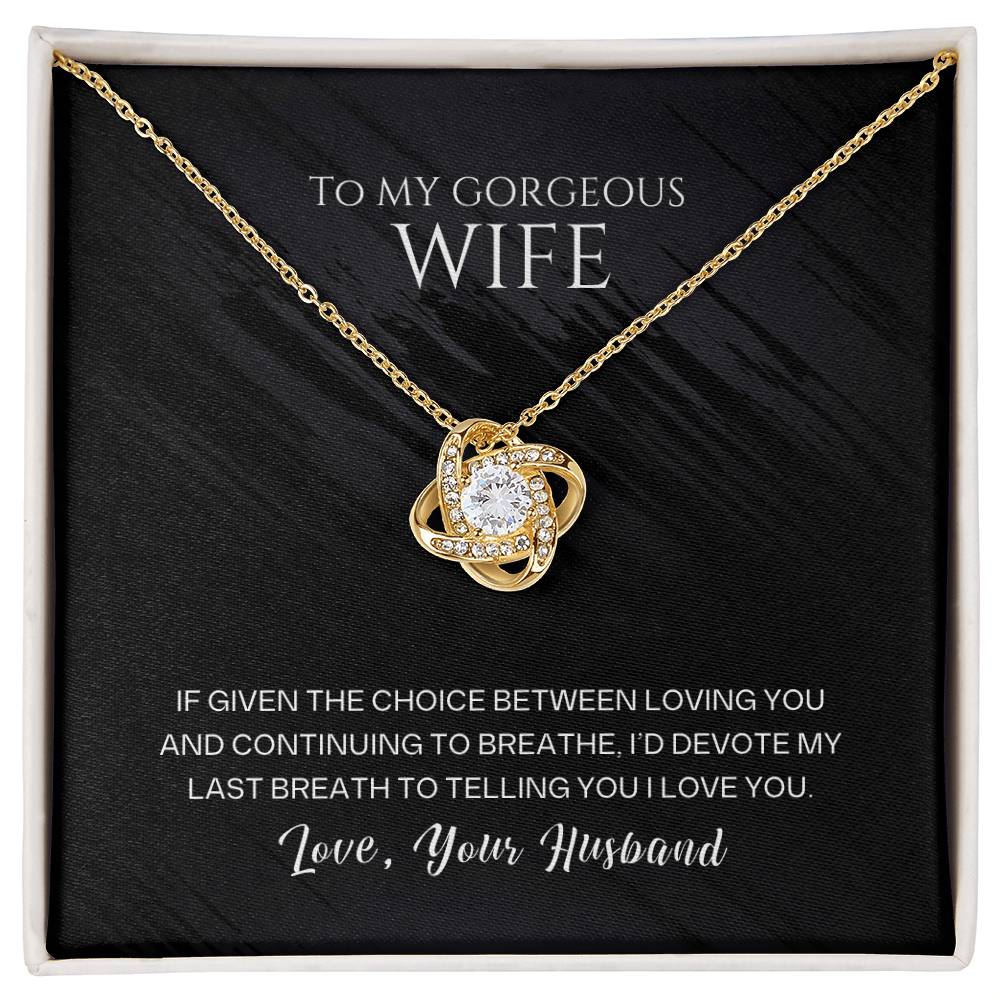 To my gorgeous wife, I'd devote my last breath to telling you I love you - DearTreasure
